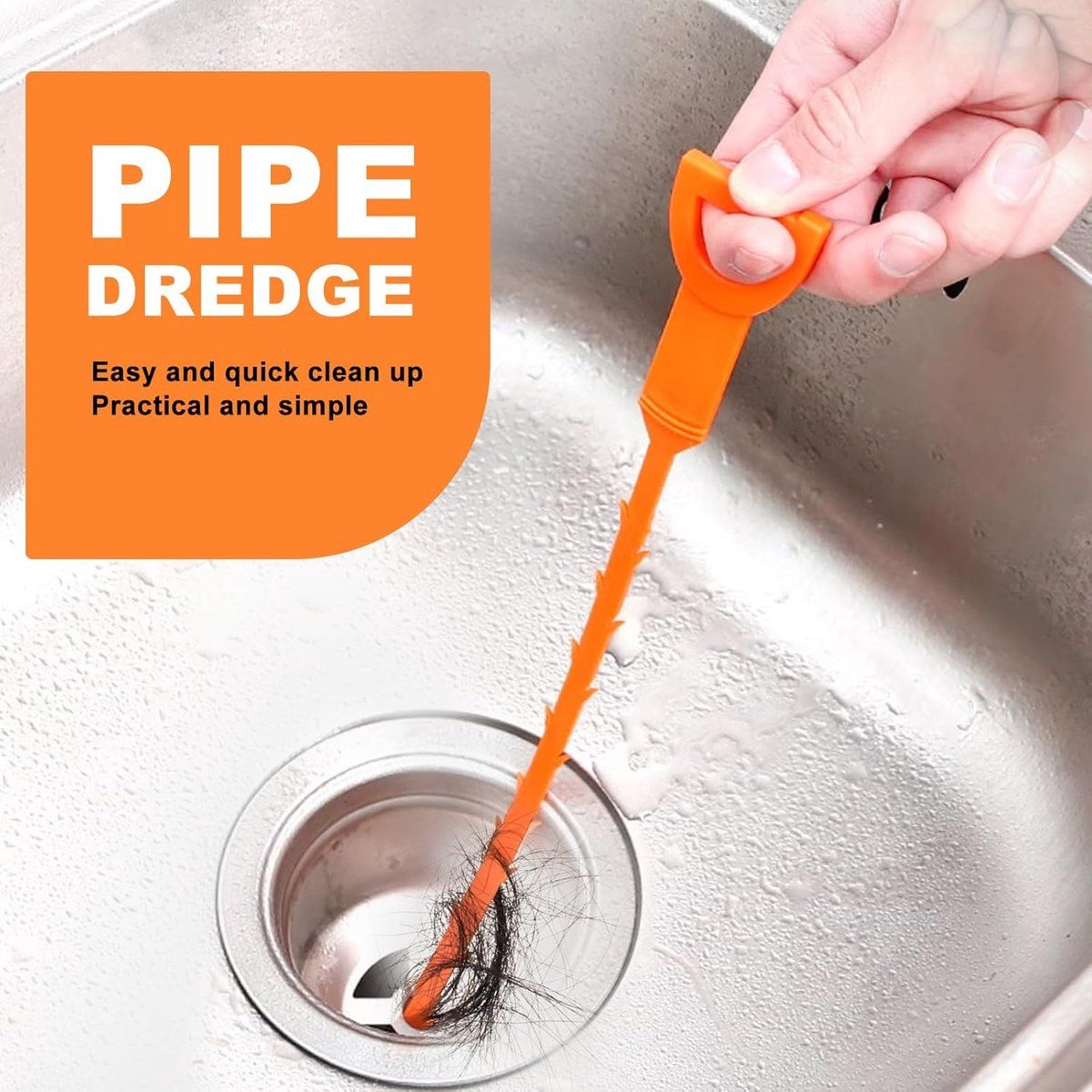 6 Pack 50 cm Drain Snake Hair Removers, Flexible Drain Cleaning Tools for Shower, Sink, Washbasin and Bathtub Clogs