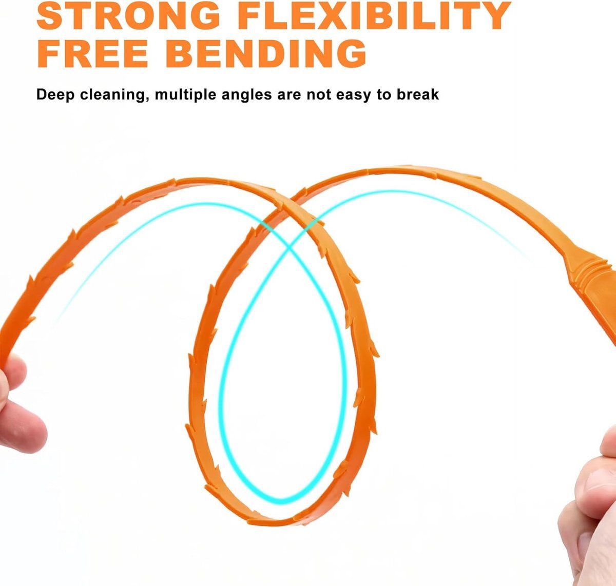 6 Pack 50 cm Drain Snake Hair Removers, Flexible Drain Cleaning Tools for Shower, Sink, Washbasin and Bathtub Clogs