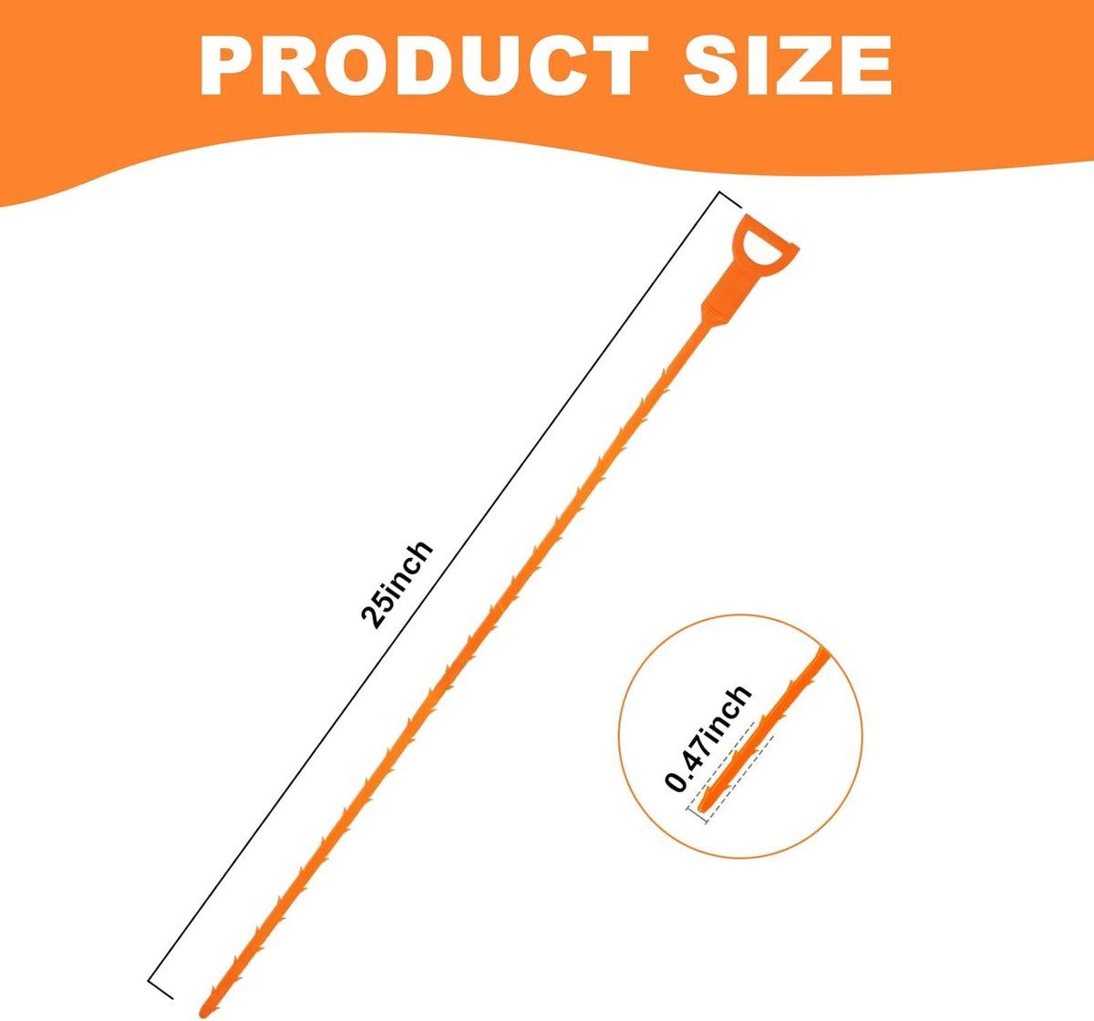 6 Pack 50 cm Drain Snake Hair Removers, Flexible Drain Cleaning Tools for Shower, Sink, Washbasin and Bathtub Clogs