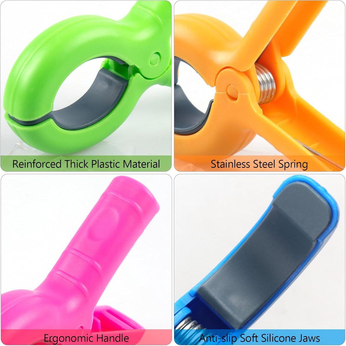 8 Pack XXL Beach Towel Clips, Windproof Chair and Sunbed Towel Clamps in 4 Colors for Pool, Cruise, Camping and Beach