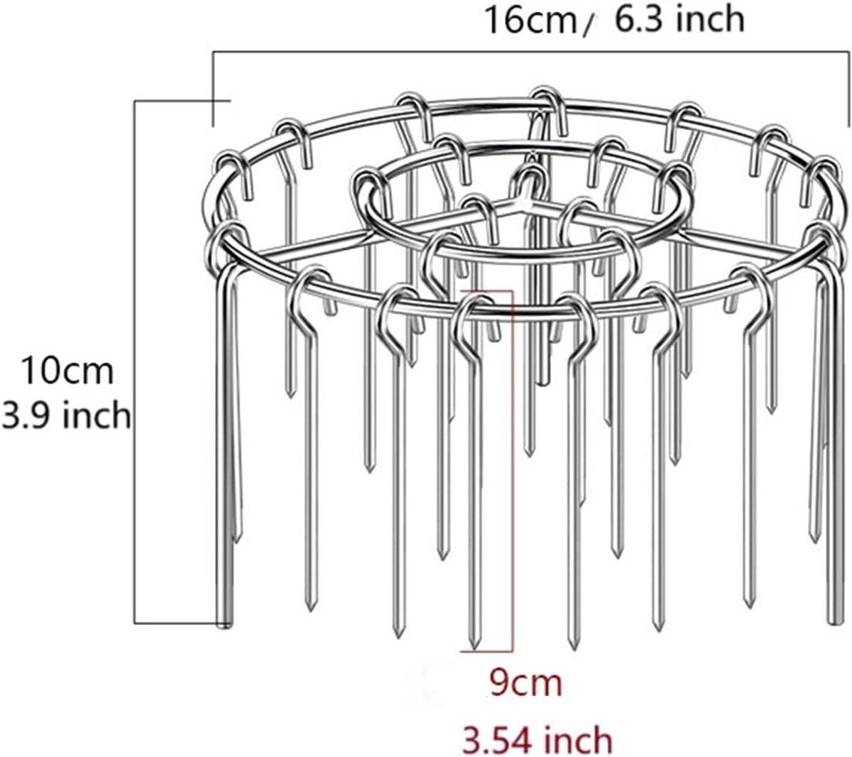 Stainless Steel Air Fryer Skewer Rack, Vertical BBQ Kebab Holder with 360 Degree Air Circulation, 16 x 10 cm for Oven Cooking