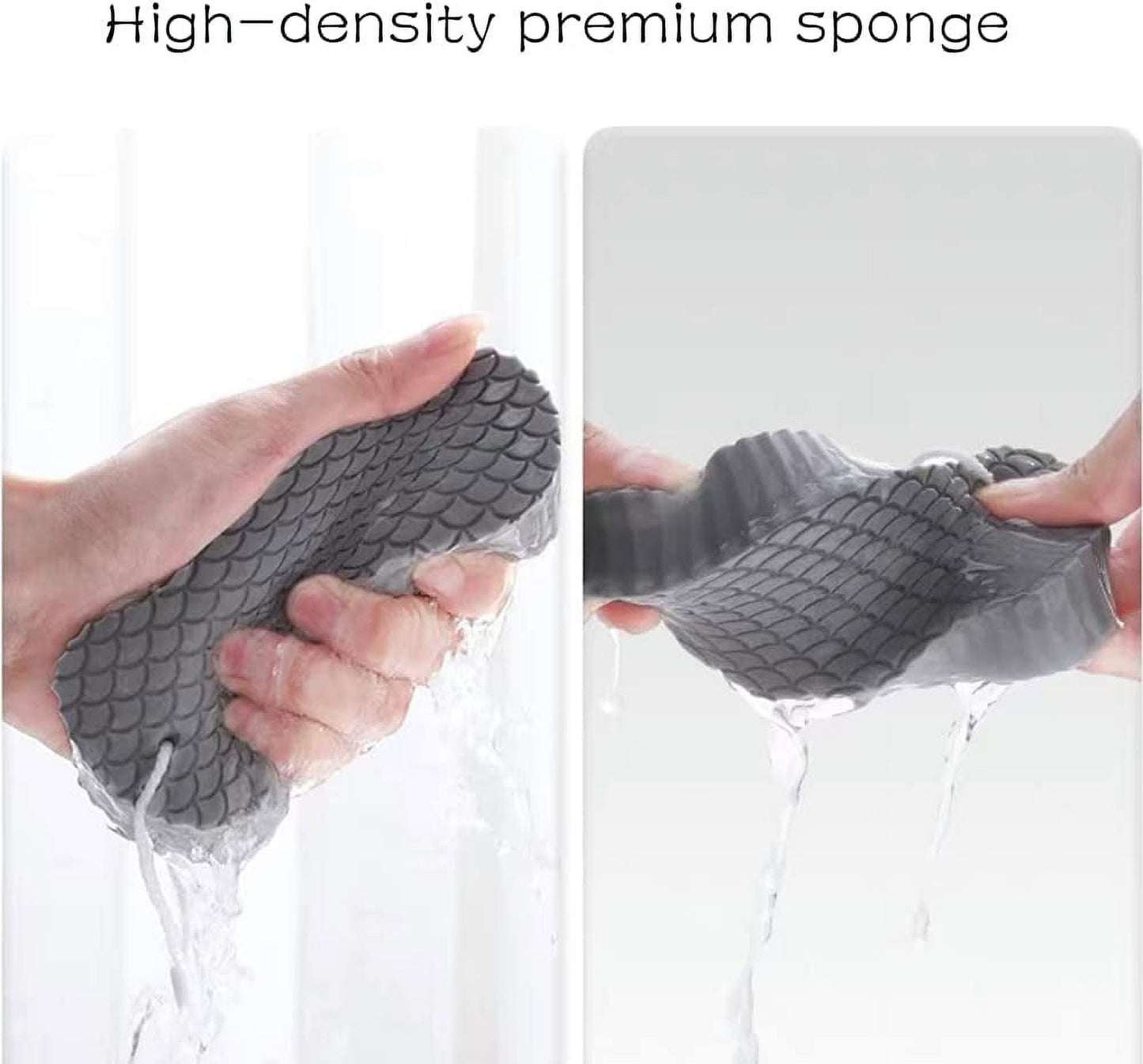 2 Pcs Exfoliating Bath Sponge, Soft Spa Scrub Sponges for Shower, Dead Skin Remover for Body for Adult Baby White