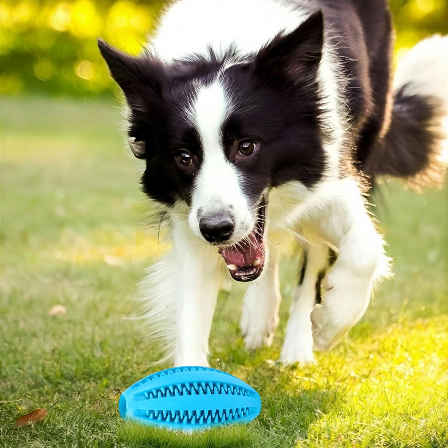 Pet Toy Ball Dog Puzzle Toy 1 Pack Interactive Dog Toys for Dispensing Puppy Toys for Teething Puppy for Teeth/Slow Feeder/Iq Training/Playing, Yellow Sky Blue