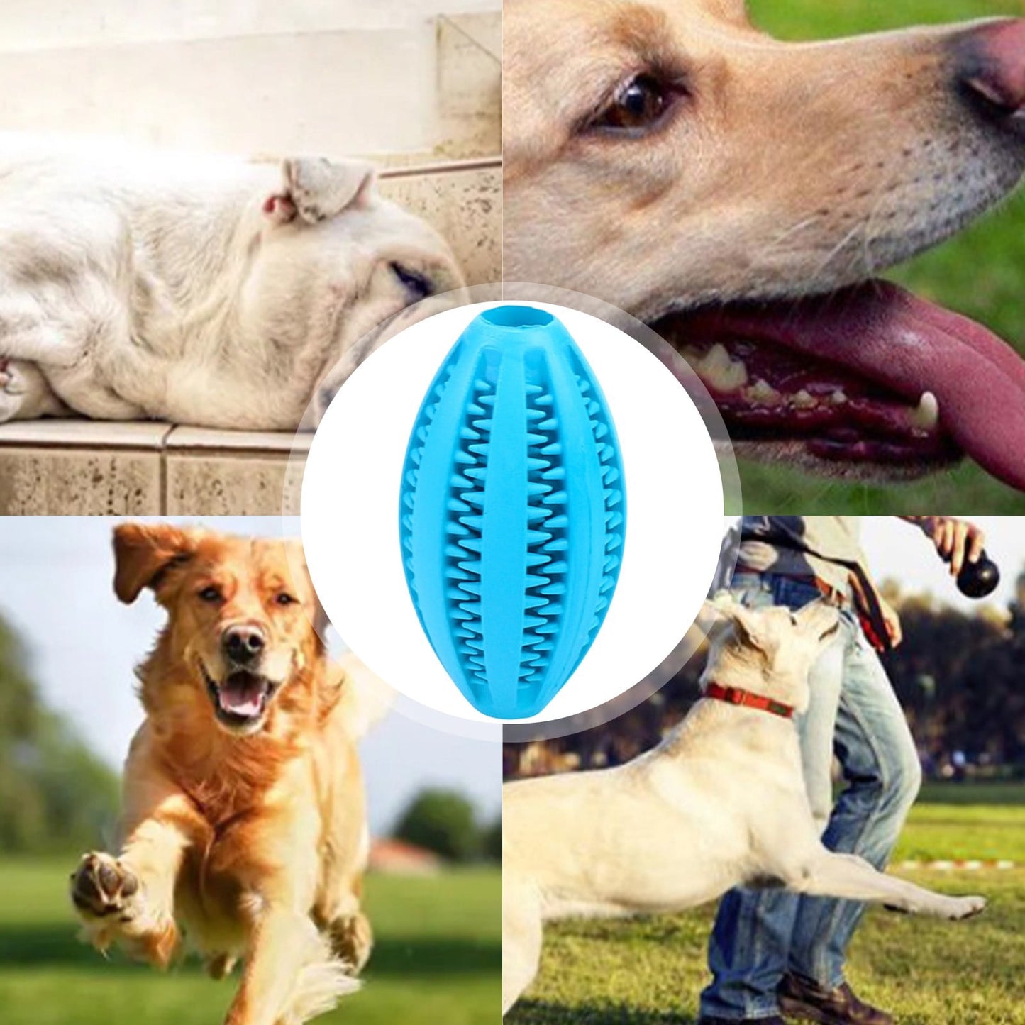 Pet Toy Ball Dog Puzzle Toy 1 Pack Interactive Dog Toys for Dispensing Puppy Toys for Teething Puppy for Teeth/Slow Feeder/Iq Training/Playing, Yellow Sky Blue