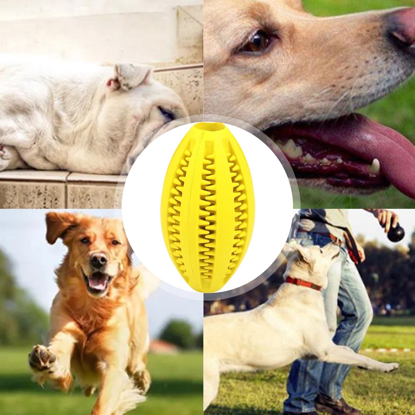 Pet Toy Ball Dog Puzzle Toy 1 Pack Interactive Dog Toys for Dispensing Puppy Toys for Teething Puppy for Teeth/Slow Feeder/Iq Training/Playing Yellow