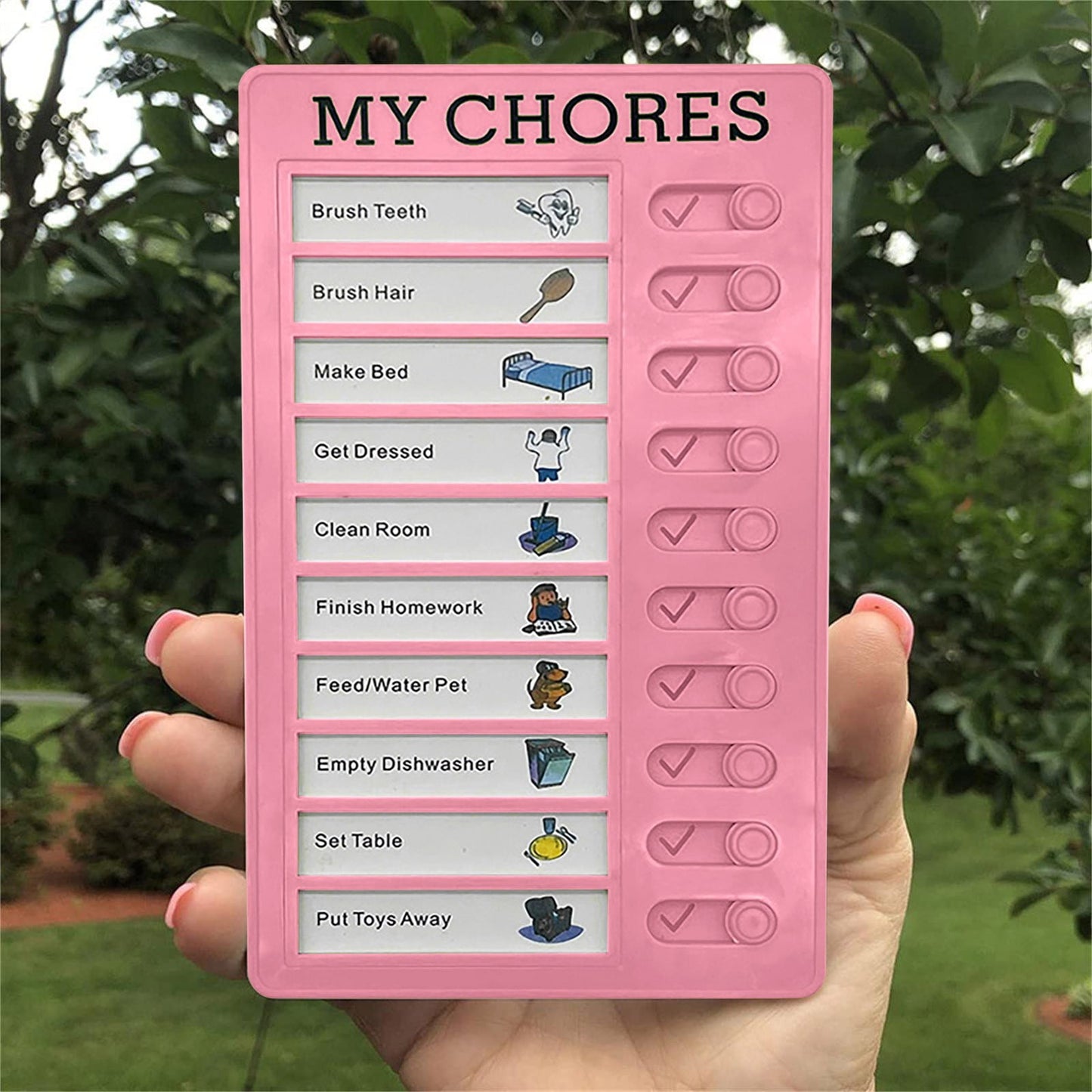1Pc To Do List Checklist,Chores Chart for Man and Woman Chore Chart, Sliding Routine Chart to Do List, RV Checklist Task Planning Board, ADHD Tools Routine Visual Schedule Reminder(White5) White2