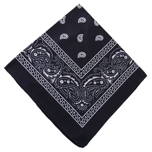 22 inch Cotton Paisley Bandana Multi Colored Set Cowboy Bandana Head Scarf Double-sided for Men & Women Navy