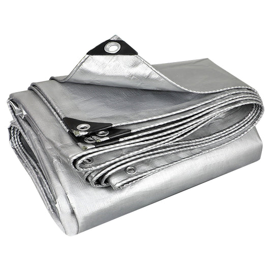 Heavy Duty Tarp Cover, Thick Tarps Waterproof Tear and Rip Proof UV Resistant Tarpaulin with Reinforced Grommets and Edges D