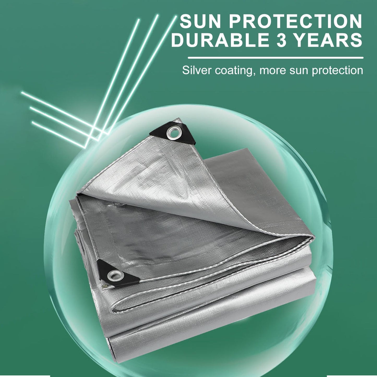 Heavy Duty Tarp Cover, Thick Tarps Waterproof Tear and Rip Proof UV Resistant Tarpaulin with Reinforced Grommets and Edges D