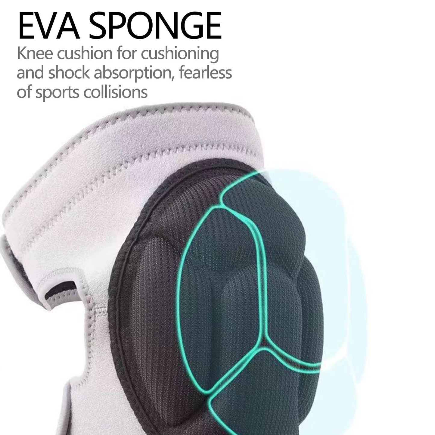 Adult Knee Pads for Gardening, Anti-Slip Collision Avoidance Kneepads with Thick EVA Foam, for House Cleaning, Construction Work, Volleyball, Football Knee Sleeve L Black