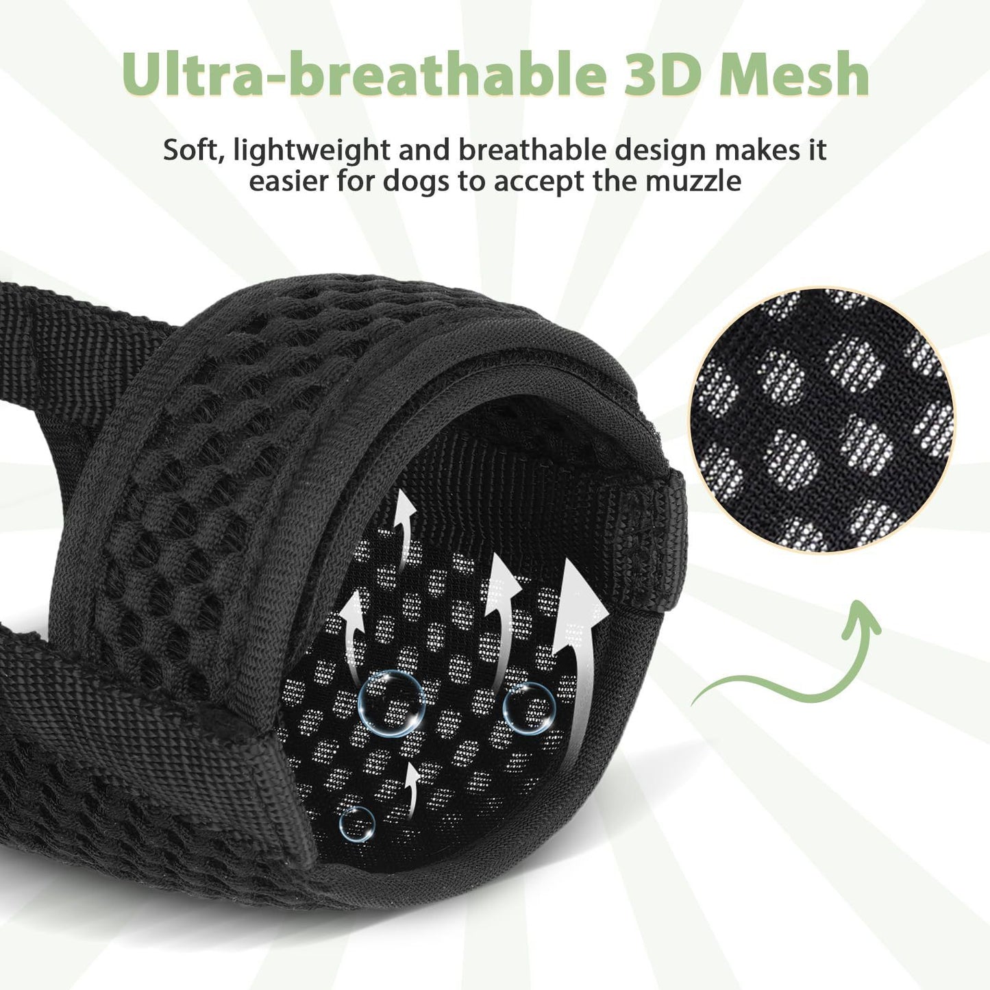 Dog mouth cover, used for chewing beauty, breathable, adjustable, allowing for large sips of water （black L）