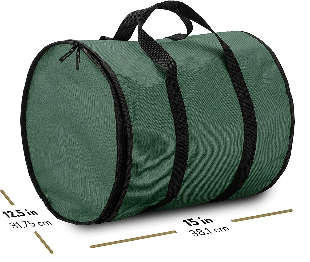 Christmas Light storage Bag | Holiday Light Storage Organizer  Extension Cords Constructed of Durable 600D Oxford Material with Clear PVC Window (Green)