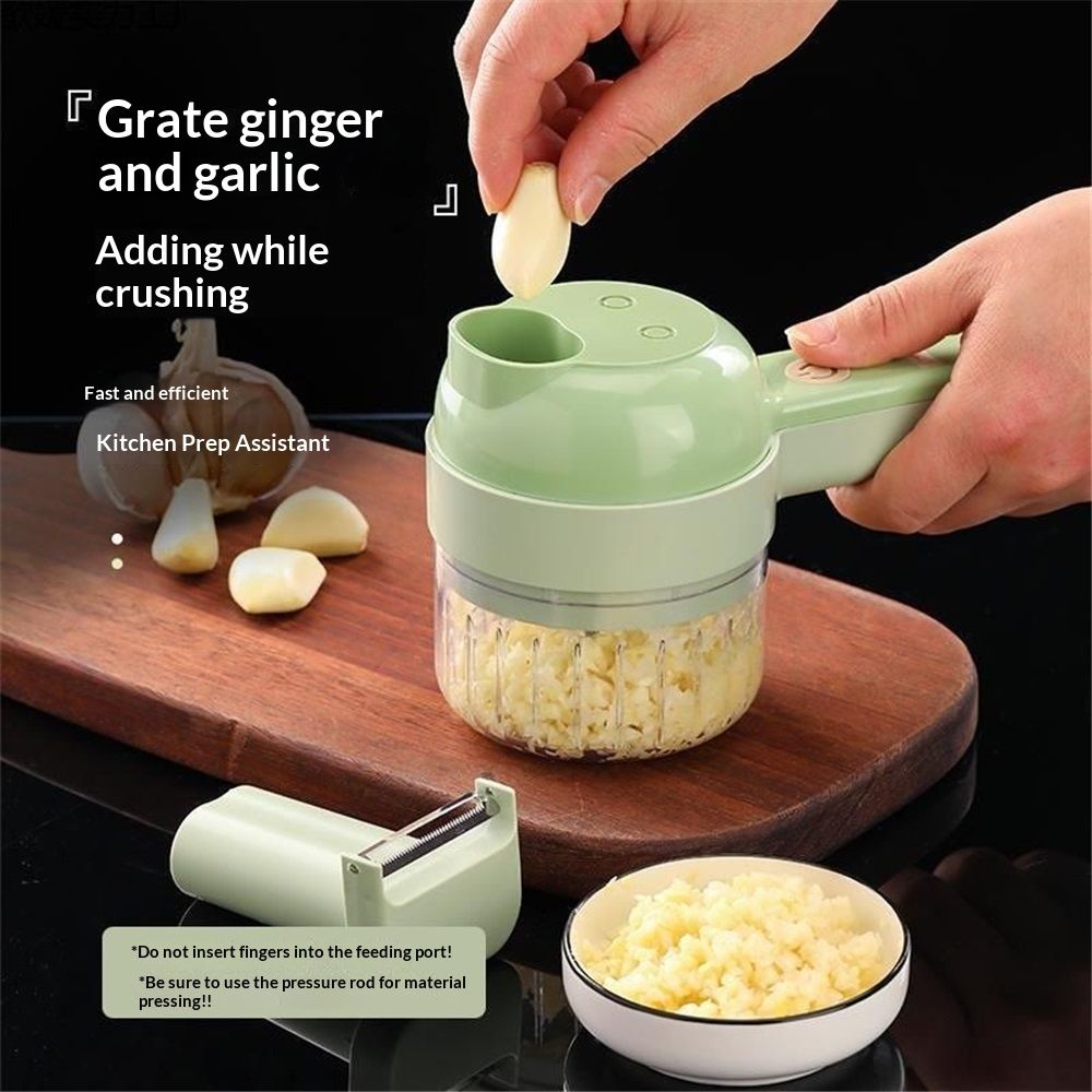Multi-Functional Portable Electric Vegetable Cutter Set, Wireless Vegetable Processor for Garlic, Peppers, Onions, Celery, Ginger, Meat
