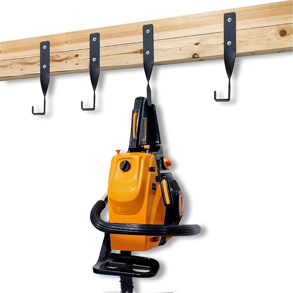 4PCS Chainsaw Wall Mount Holder Backpack Blower Rack Accessories and Tools for Garage Wall，Weed Eater String Trimmer Hanger Buddy Chain Saw Storage Rack Hook (4 Pcs)