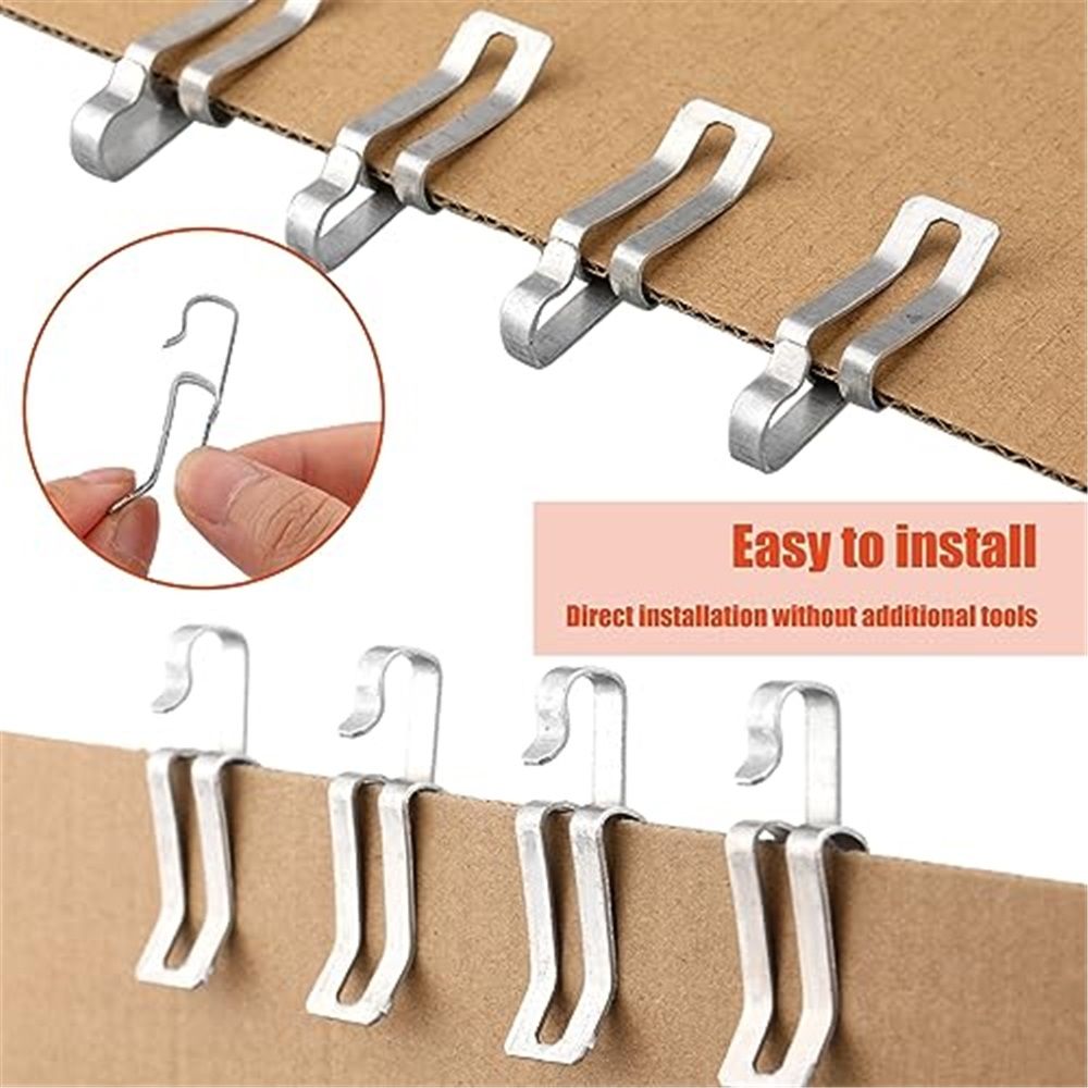 100 Pcs Christmas Light Clips Metal Gutter Hooks for Outdoor Xmas Hangers for Shingles Roof Seasonal Lighting Gutter Clips Hanging Festival Xmas Outside Decoration