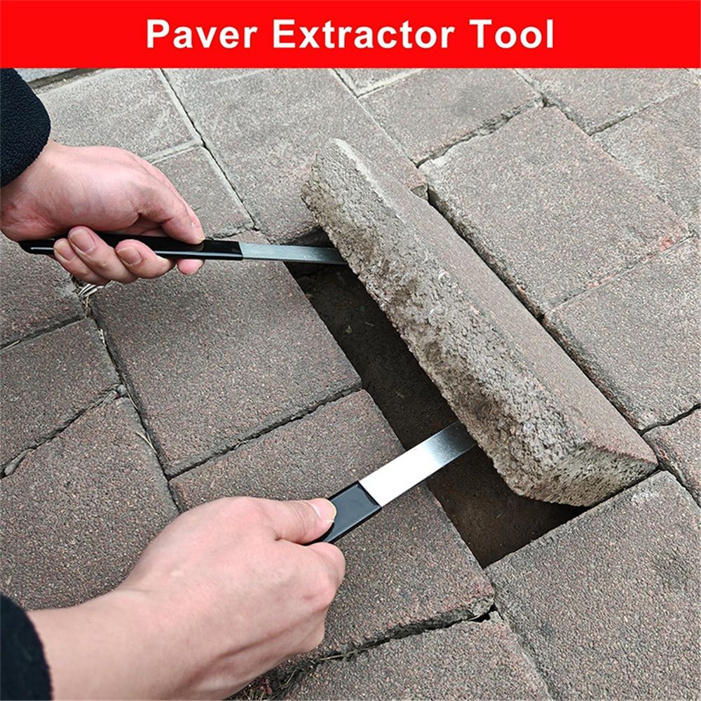 Paver Removal Tool, 2 Pcs Paver Puller Tool With Double Joint Scraper, Micro-Tooth Groove And Non-Slip Rubber Handle, Paver Extractor Tool For For Garden, Lawn, Patio, Brick, Block & Paver Replacement