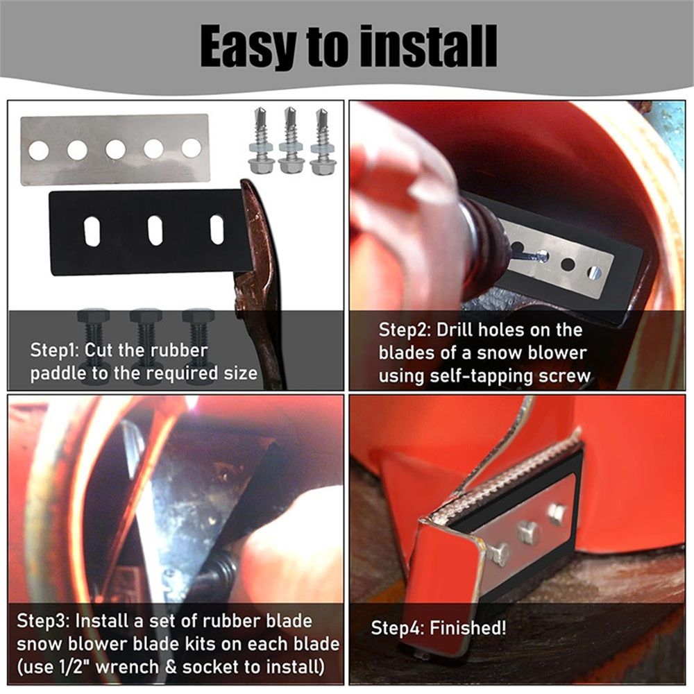 3/8" 3-Blade Snow Blower Impeller Modification Kit 2 Stage Chute Cab Universal Wrench Well Drilling Egg Tool Strips Machine Outdoor Blades