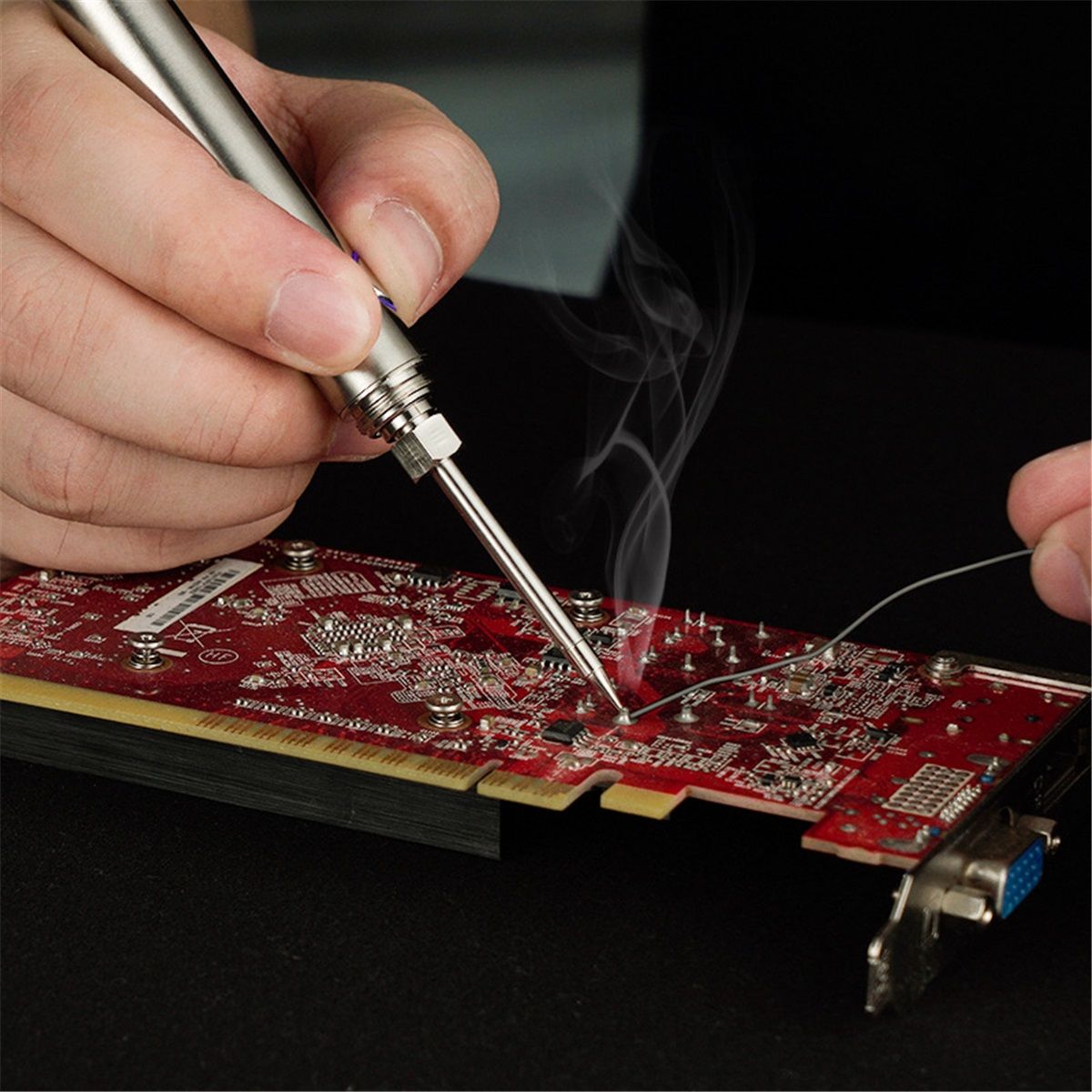 Cordless Soldering Iron Kit,1100mAh USB Wireless Electric Soldering Gun Pen, Portable and Rechargeable for Home Appliance Repair, Electronic Components, DIY