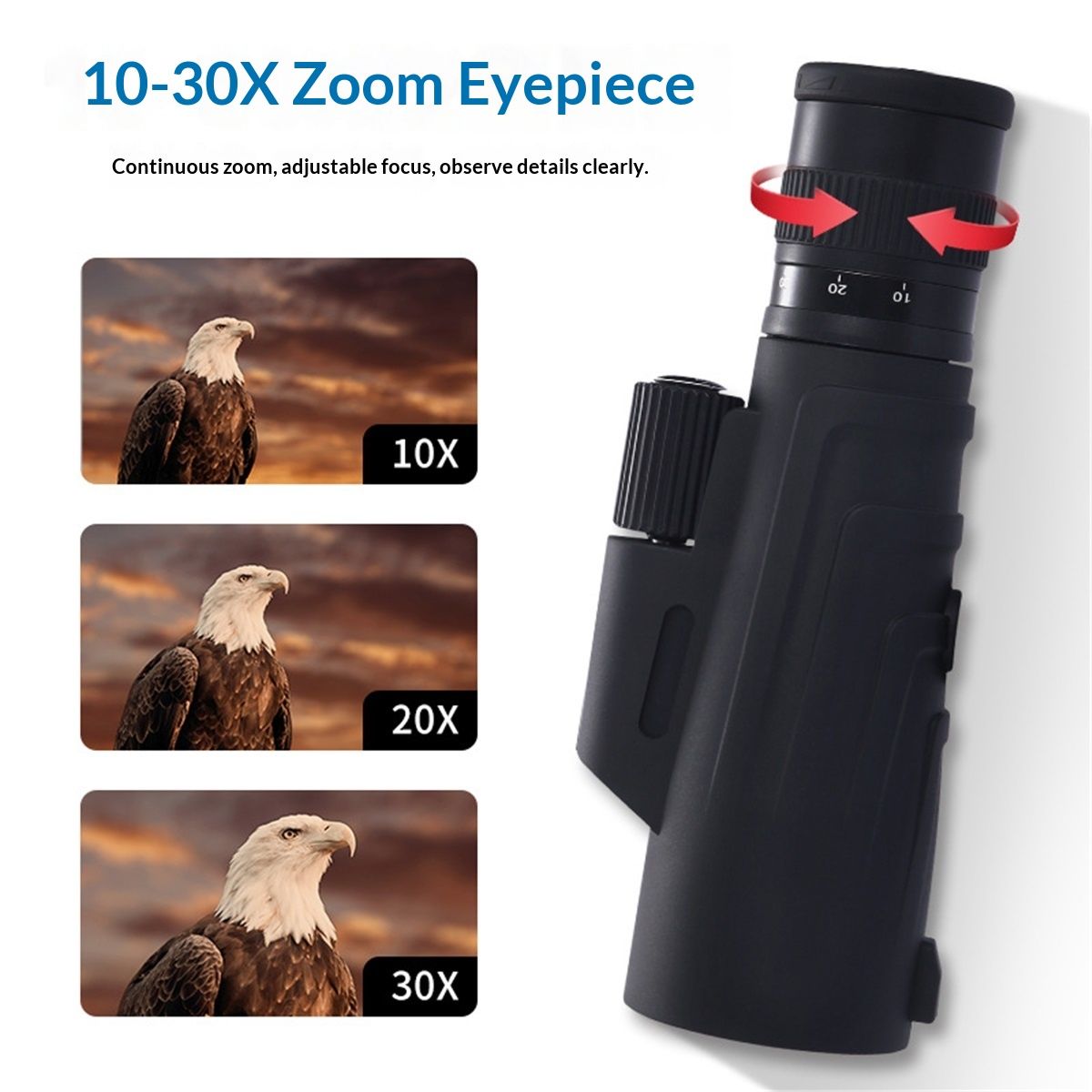 Monocular - Long-Range 30*50 High Powered Monocular | Small Monoculars for Bird Watching, Hunting, Sports, and More | Monoculars for Adults