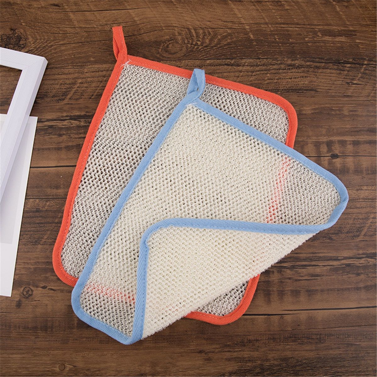 12 Packs Exfoliating Wash Cloths for Body and Face Facial Bath Scrub Soft Weave Loofah Towel Exfoliate Bath Towel Remove Dead Skin Wash Cloth for Women Man (Colorful Edge)