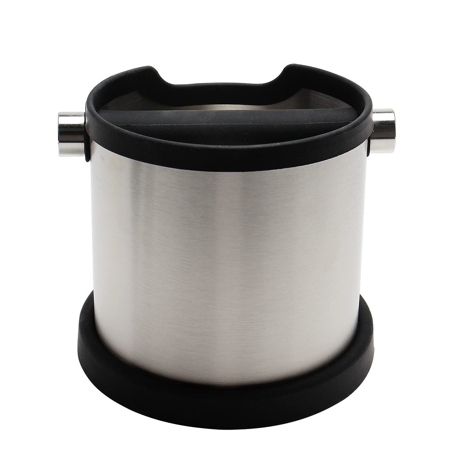 Espresso Knock Box,   Capacity 60.8oz/1800ML  Stainless Steel Coffee Grounds Container Waste Bin Coffee Tools for Barista and Non-slip Base (Silver)