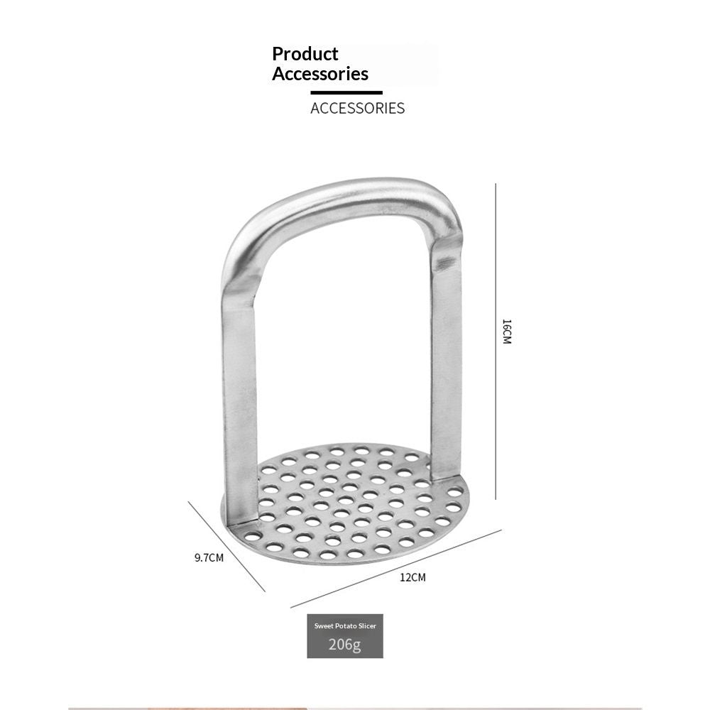 Duty Potato Masher With Horizontal Handle | Avocado Masher | Versatile Food Masher For Vegetable | Made of Durable Stainless Steel |  - Silver