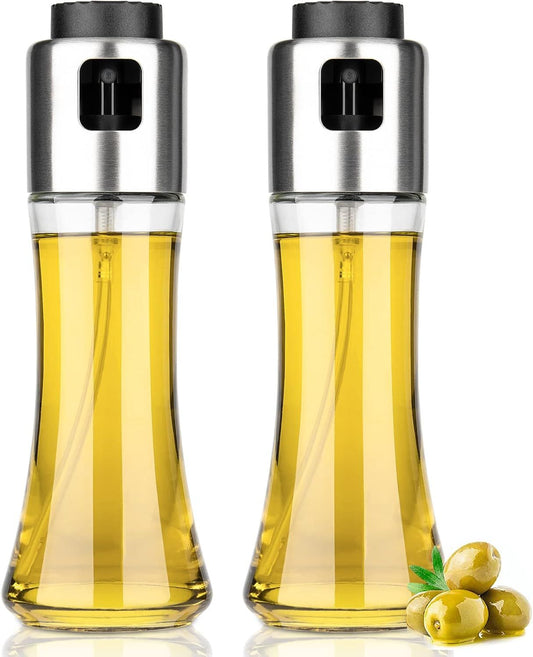 2 pack Oil Dispenser Bottle 180ml/6Oz Olive Oil Dispenser Sprayer for Cooking Air fryer BBQ Grilling Salad Baking Kitchen Gadgets Accessories