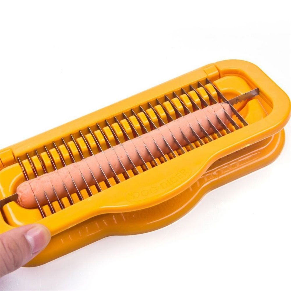 Hot Dog Dicer Hot Dog Cutter Slicer Stainless Steel 1Pc Multifunctional Hot Dog Sausage Cutter Ham Kitchen Tool