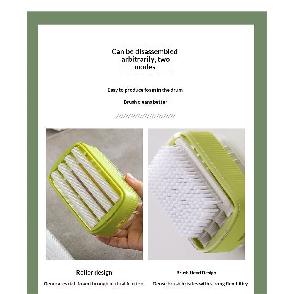 2 pack Rolling Soap Box for Laundry,Hands Free Foaming, Multifunctional Soap Box Scrubber & Storage Dispenser,Portable Bar Dispenser Brush for Laundry, Home & Travel KeepsSoap Dry & Hygienic (Green)