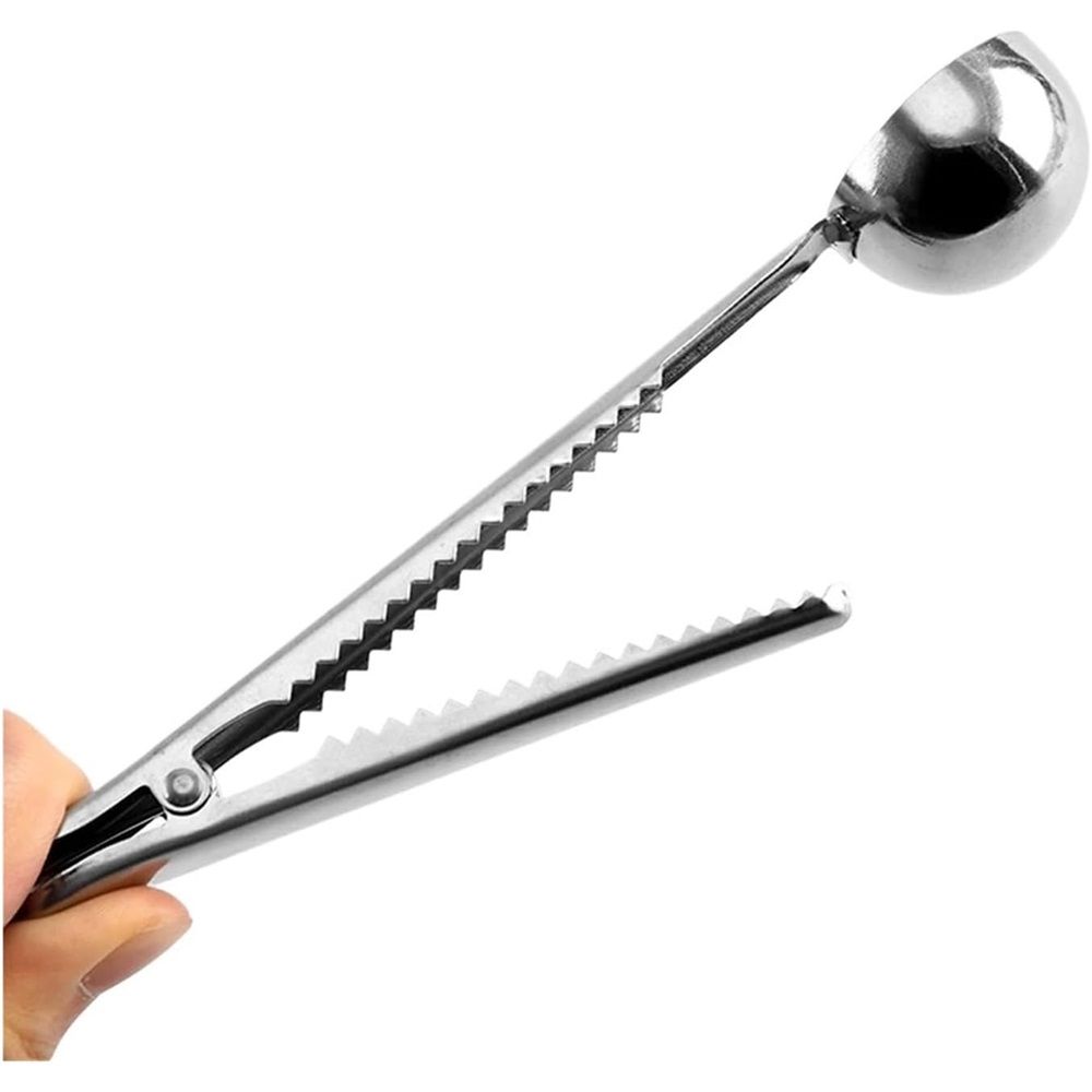 4 Pack of Coffee Scoops, stainless steel measuring scoop, with coffee bag clip, suitable for ground coffee, espresso beans, milk powder, protein powder