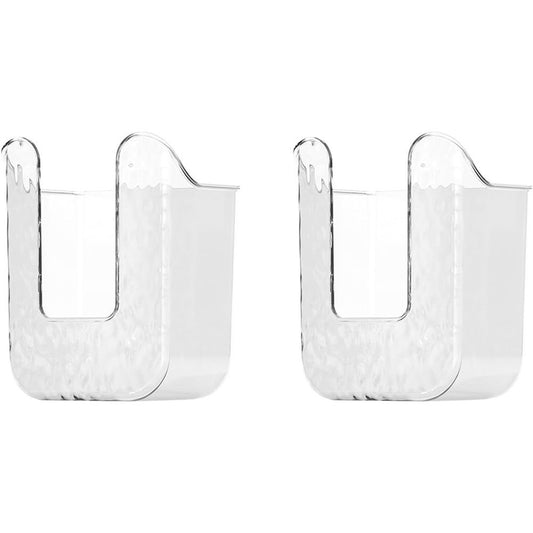 2 Pcs Bathroom Toilet Wall-Mounted Wet Wipes Dispenser Kitchen Wipes Wall Mount Storage Box (Transparent White)