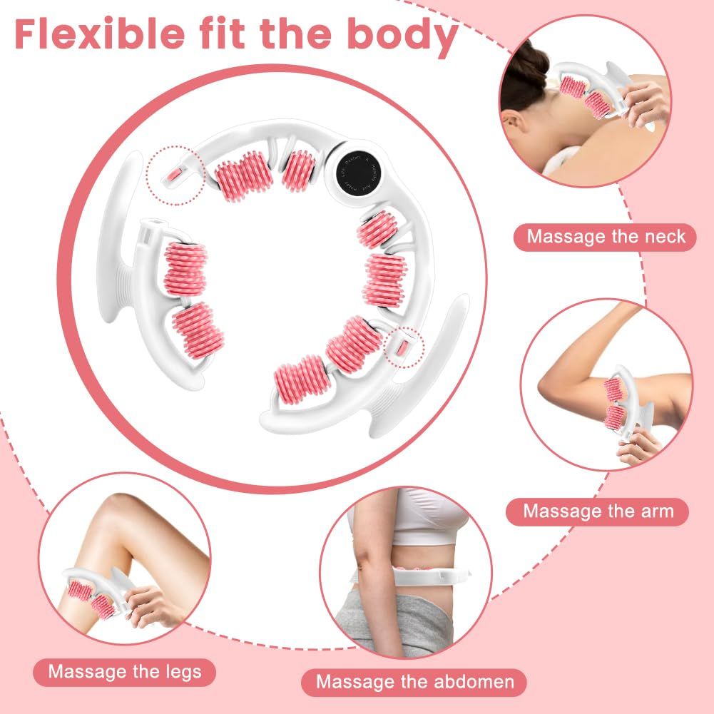 Pink leg massage roller clip, calf muscle relaxation and shaping tool, yoga fitness leg trainer, slimming leg muscle relaxer.