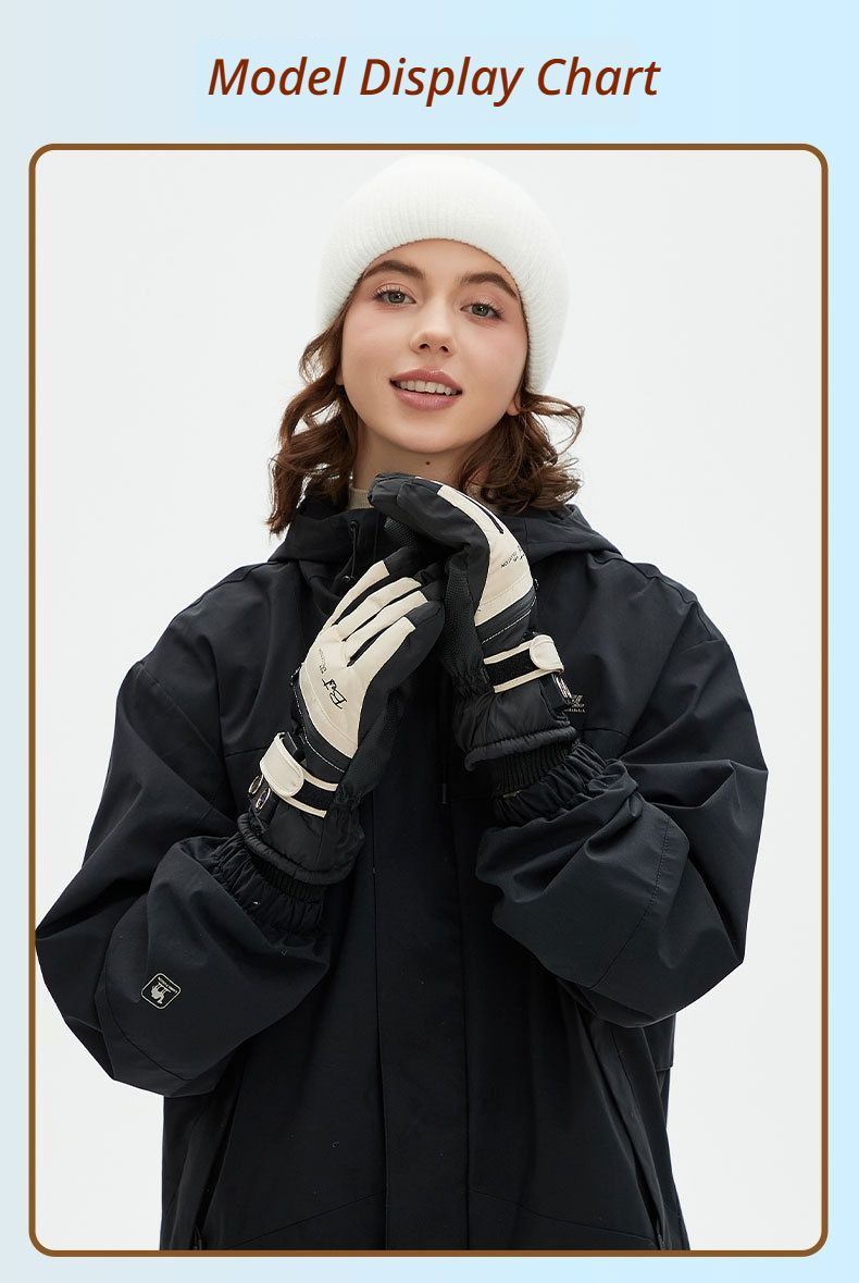 Winter Self-Heating Windproof Touchscreen Gloves-Blue and White