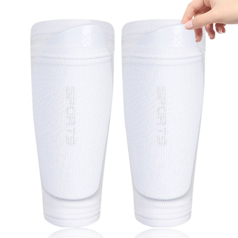 2 Pairs Soccer Shin Guard Sock White Size S