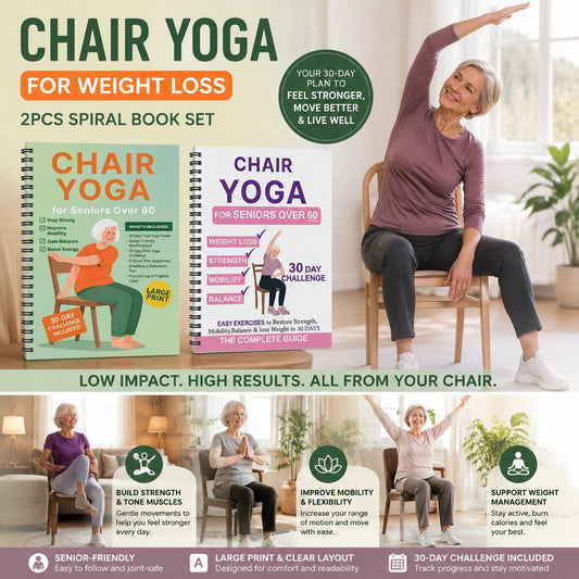 Dual Coil Bound Senior Yoga Journals, Breathing Awareness & All-Round Improvement Weight Loss Plans