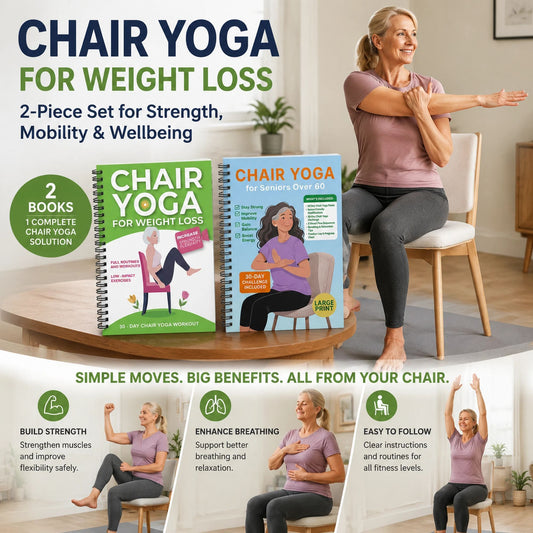 Dual Set Coil Bound Elderly Chair Yoga Weight Loss Journals, Stable Strength & Balance Awareness Programs