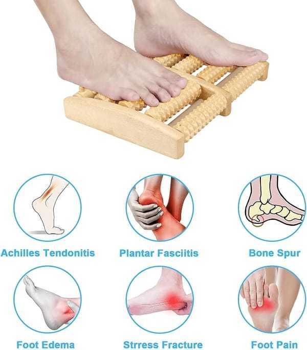 Elevated Five-Row Foot Roller Massager, Targeted Plantar Acupoint Stimulation, Thoughtful Gift For Office & Family