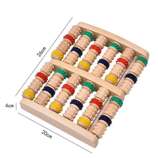 Type A Colorful Six-Row Foot Acupoint Massage Roller, Vibrant Style Foot Relief Device, Lovely Housewarming Gift