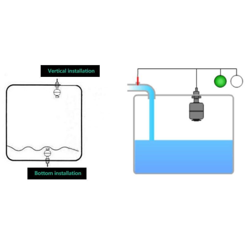 Stainless Steel Temperature Resistant Float Switch for Liquid Water Level Sensor 0220V for Safety Monitoring and Industrial Equipment, 100mm