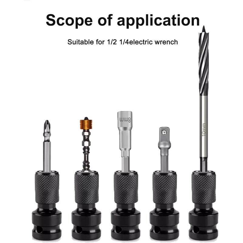 2 Pcs Embouts of Visseuse a Percussion Adapter 0.5.25, Embout of Tournevis Adapter of Wrench a Douille Embout of Tournevis a Douille