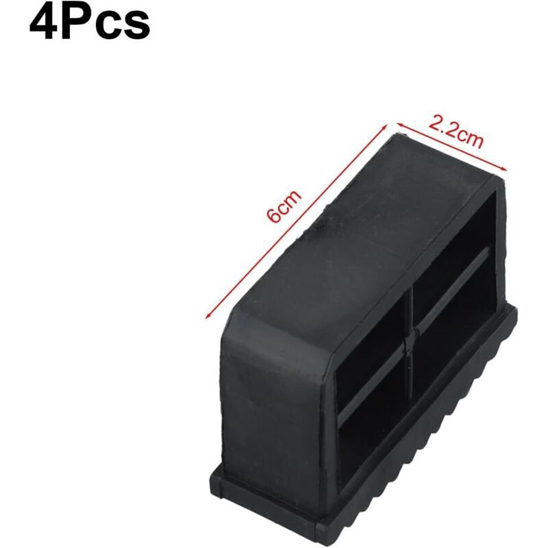 4 Pcs Ladder Stabilizer Pads Slip, in Rubber Anti-for Legs of Folding Ladders, 60 X 22 mm, 22 mm