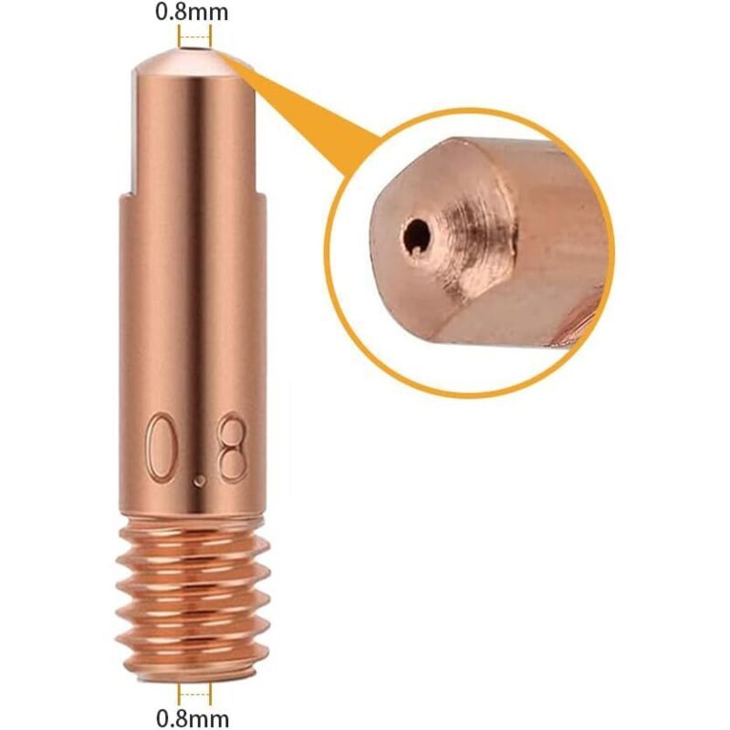 25 Pcs Contact of Nozzles of for Nozzle a Gas and Gas Without Torch of Welding MIG and MAG Consumables a MIG Welder MIG