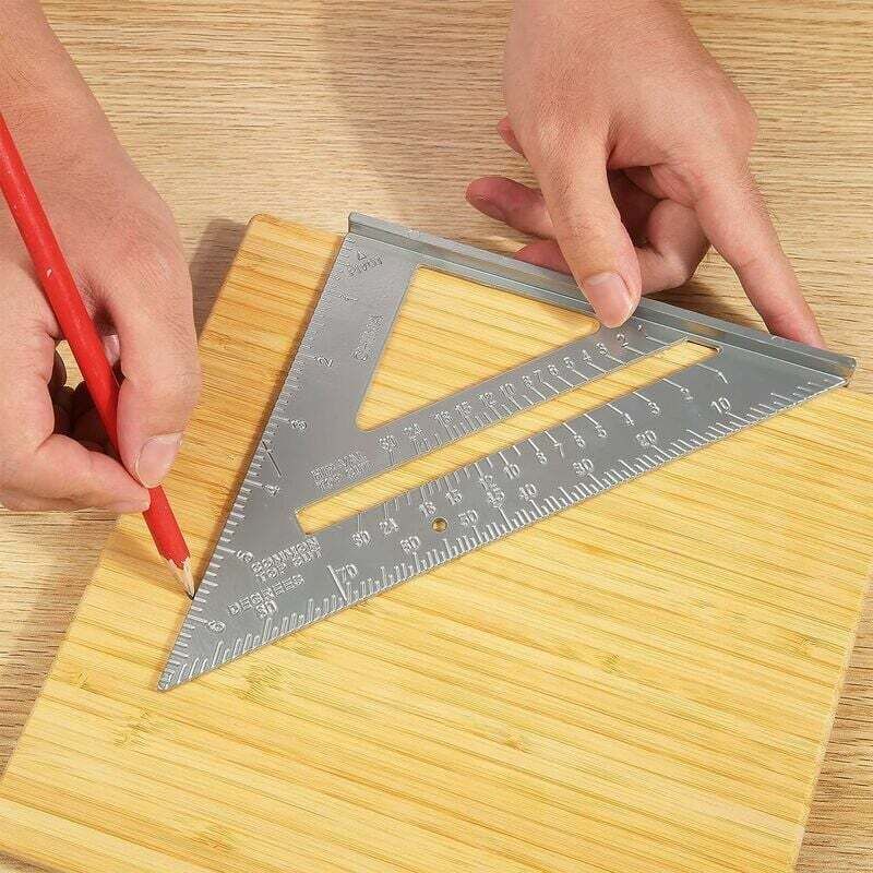 4, in, 1 Aluminum Carpenter Square Woodworking Ruler with Marking Gauge and Protractor