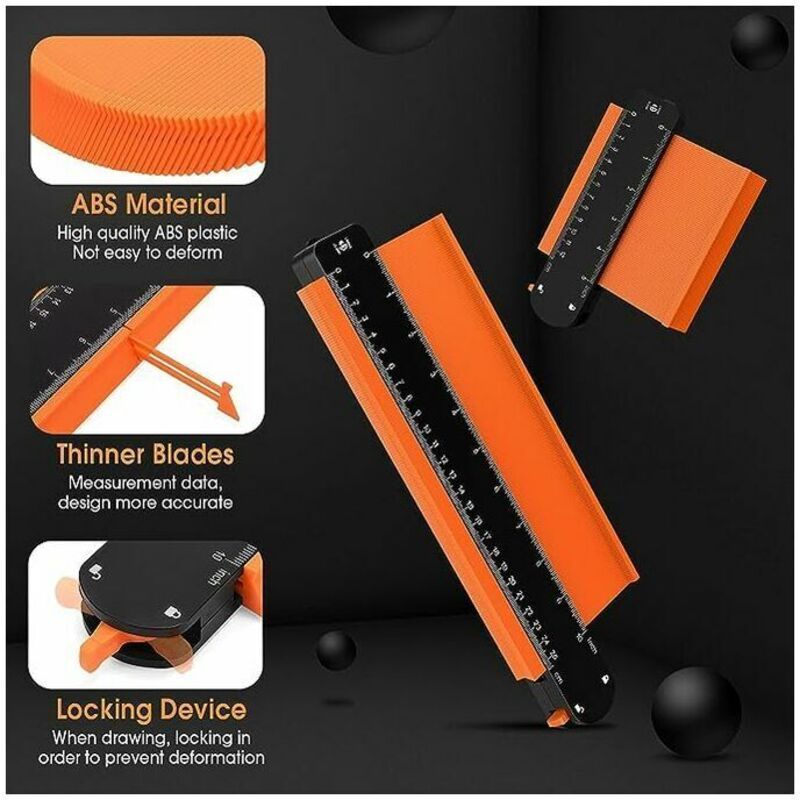 Lockable Contour Gauge Wood, 2, Laminate Marking Tool Piece Contour Profile Copier Duplication with Adjustable Function