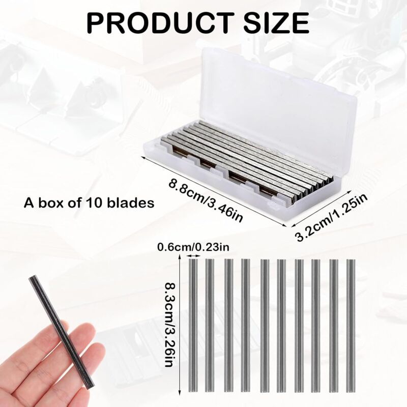 10 Pcs Blade of Rabot HSS Wood, Bosch Rabots MAKlTA Reversibles Blade of Raboteuse, 82mm