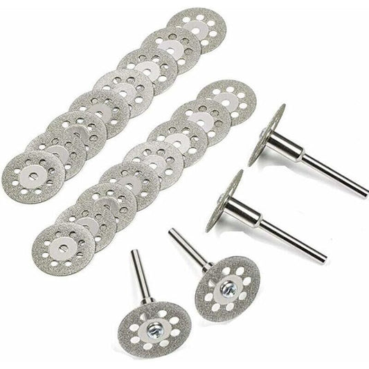 20 Pcs Disque Diamant of Cutting Diamant Mini Disques a Tronconner with Mandrins Tiges for Rotatifs for Tools Glass Gemmes of Cutting, 22mm