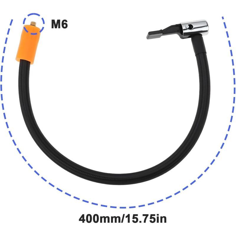 Adapter of Hose of Inflation of Tire M6 for Mandrin a Clamp for Nozzle of Tire Car Motorcycle Bicycle Connector of Hose of Pump a Air, 40cm
