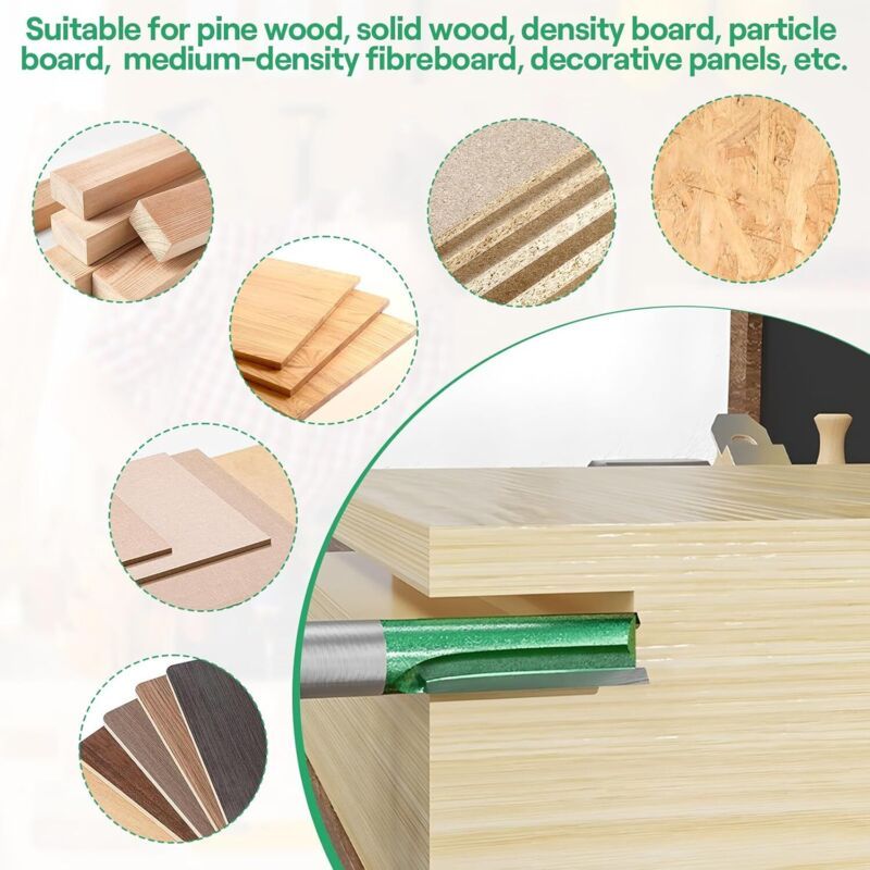 6, Wood Router Bits Copying Bits for Woodworking Bits Grooving Bits for Routers Piece Shank Router Bit Set, 6mm, 8mm, 3mm, 4mm, 5mm, 7mm