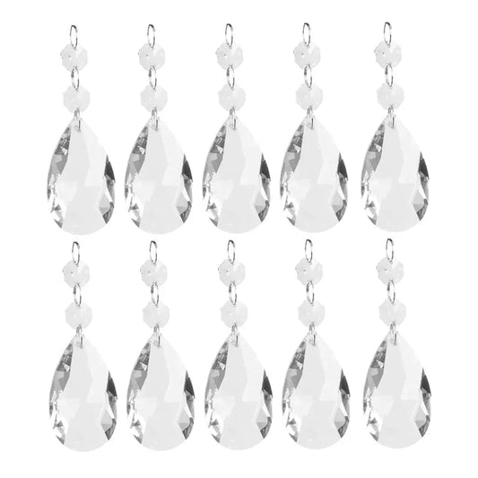 20 Pcs Clear Crystal Chandelier Prism Pendants, Hanging Ball Pendants Made of Glass, 38 mm