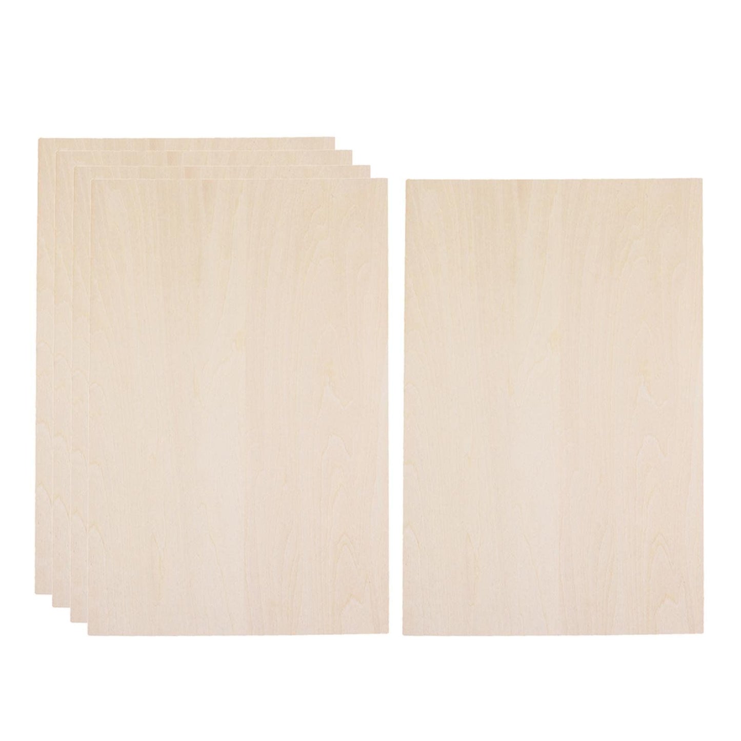 5 Pcs Balsa Wood Panels, Unfinished Basswood Sheets for DIY Crafts and Miniature Models, 300 x 200 x 2 mm